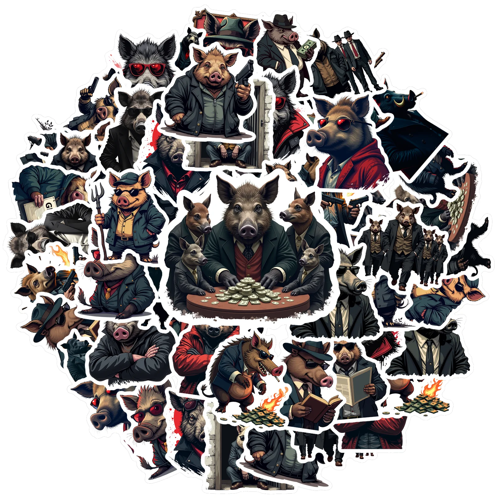 

Gangster наклейки животные