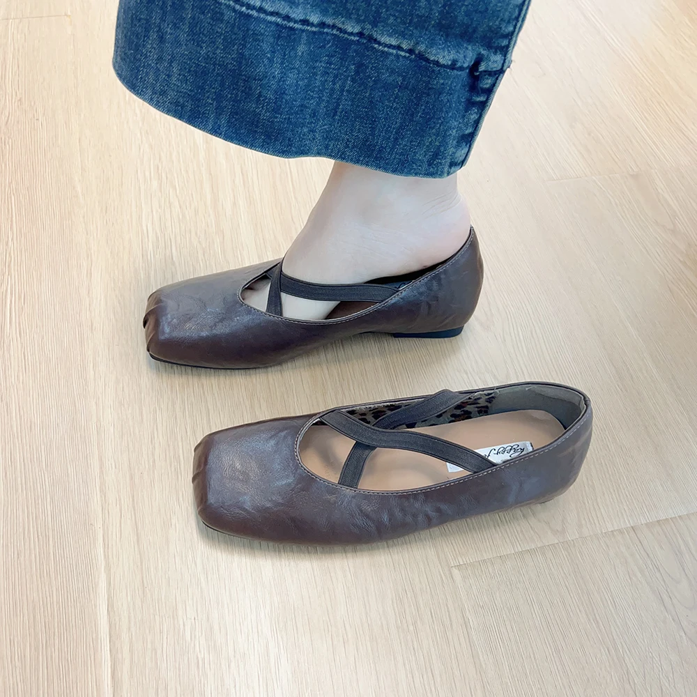 Бабушкина обувь осенняя женская женские балетки 2024 сабо увеличивающие рост на