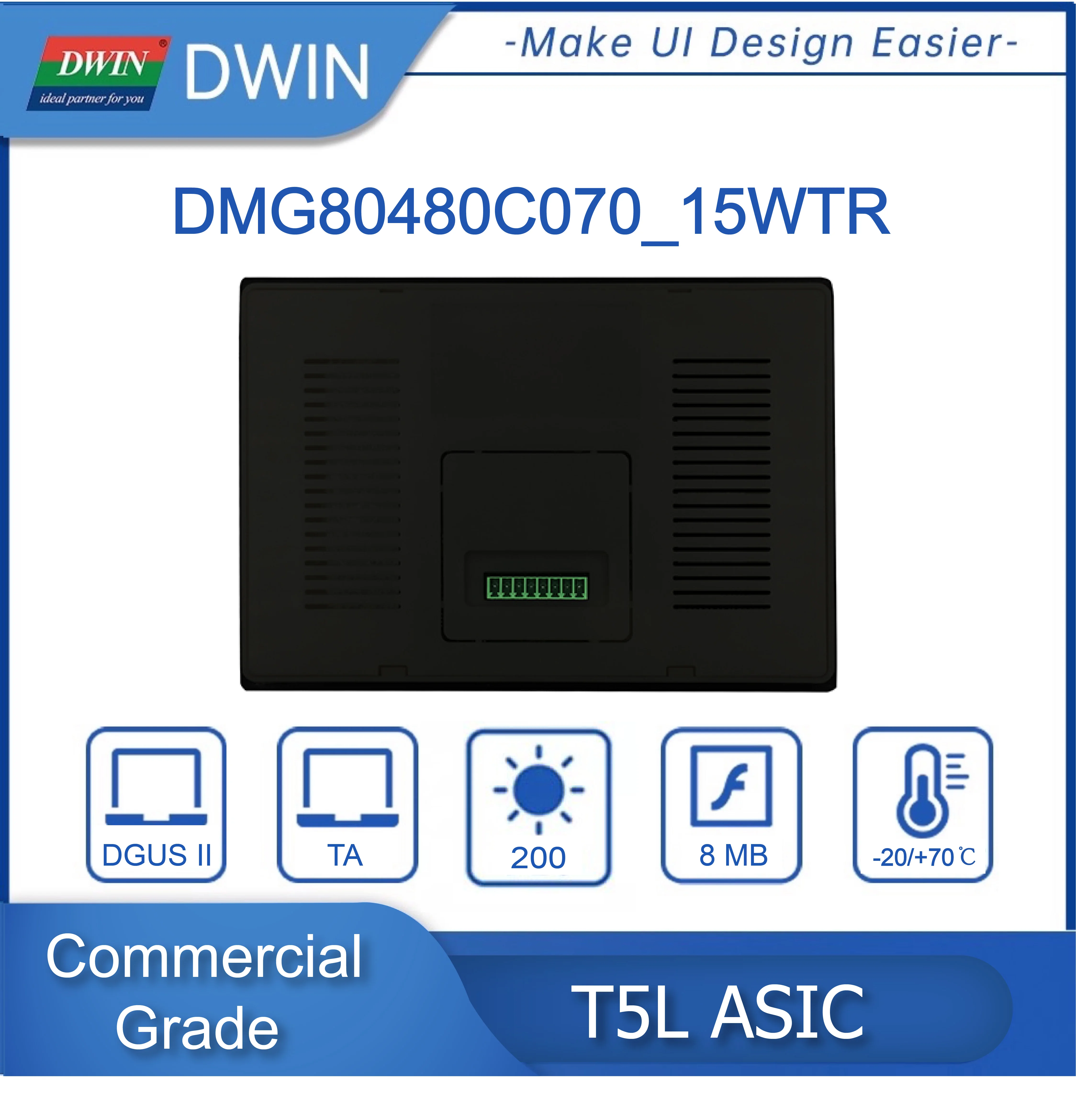 Интеллектуальный дисплей DWIN 7 &quotHMI TN 800x48 0 ЖК-модуль резистивная сенсорная панель