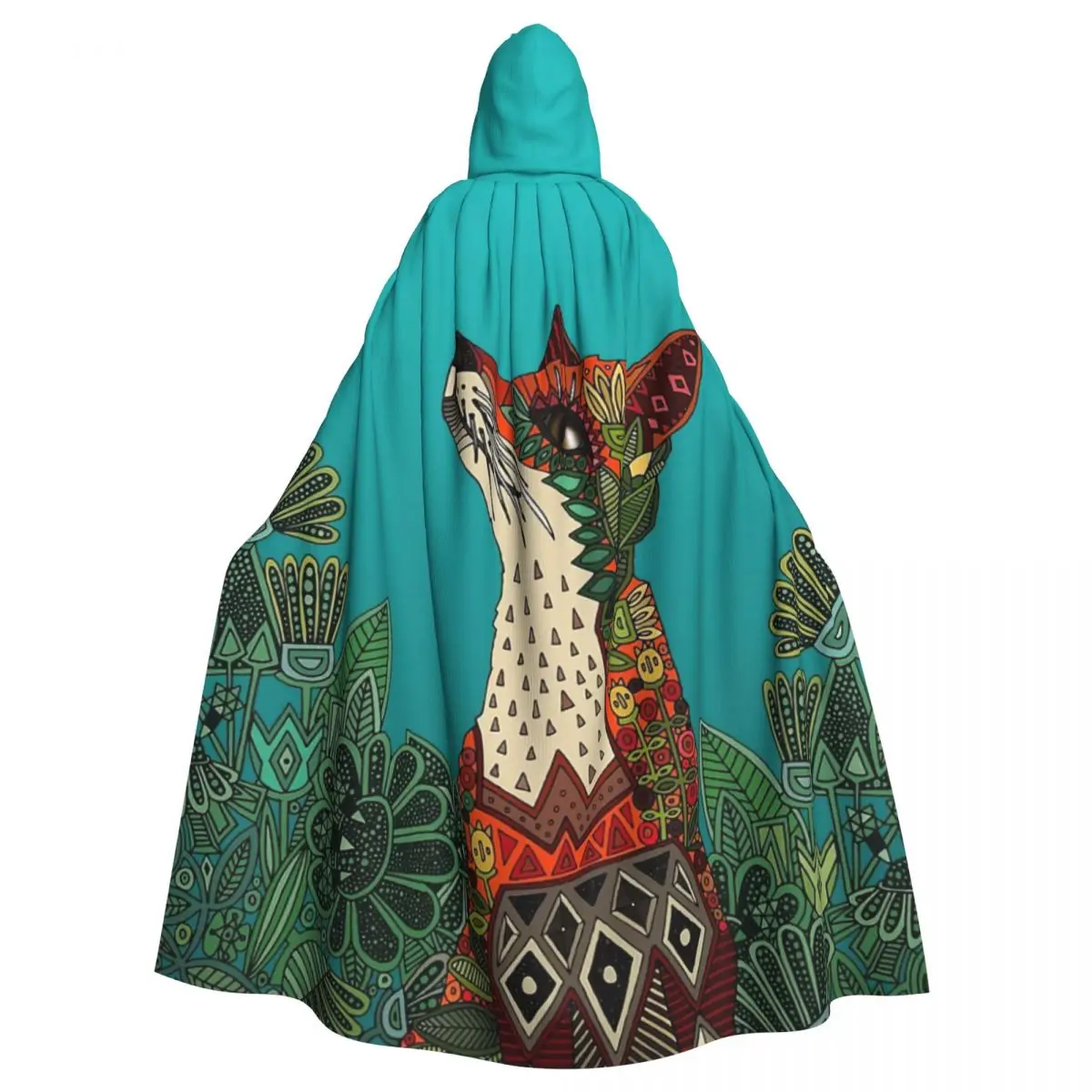 

Floral Fox Halloween Party Cosplay Woman Men Adult Long Witchcraft Robe Hood
