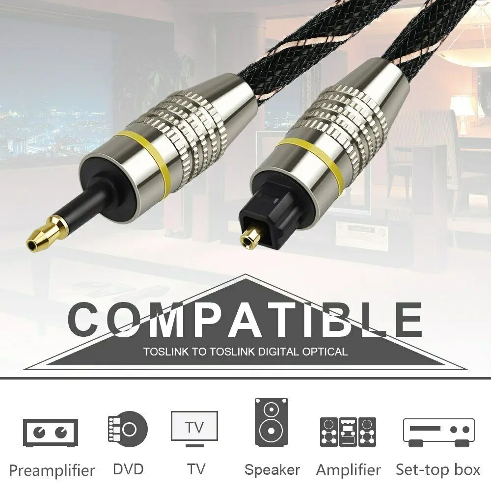 Оптический Кабель Toslink to Mini 3 5 мм SPDIF с цифровым звуком м