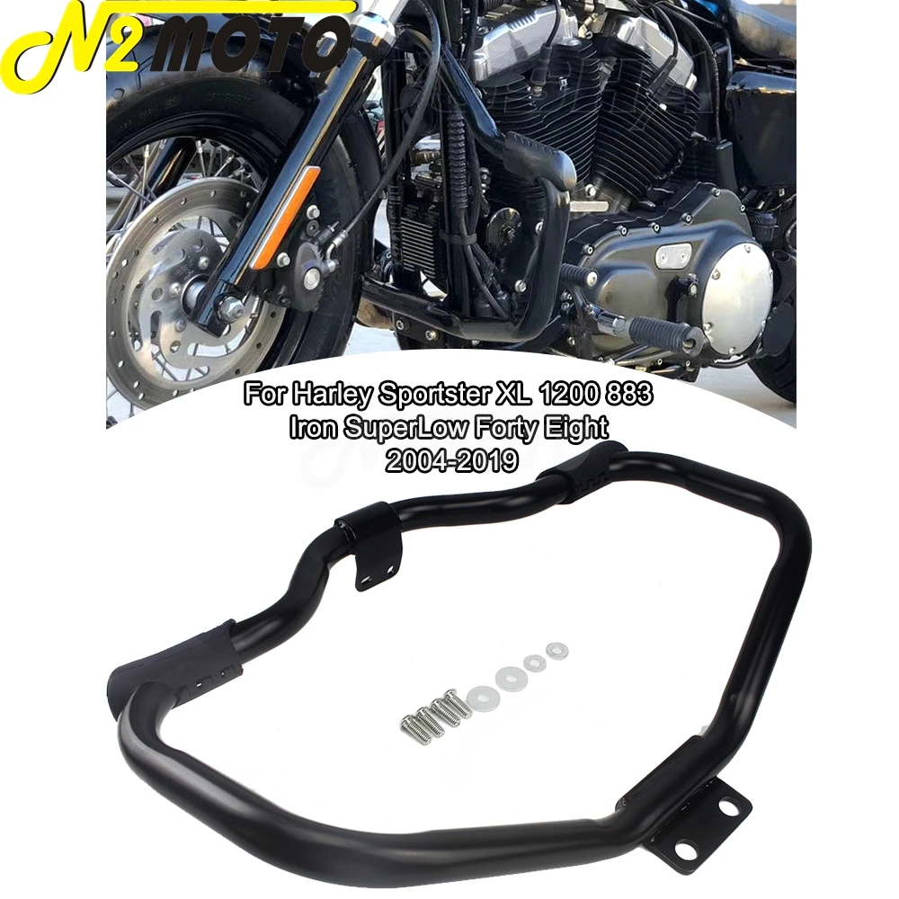 

Black Motorcycle Highway Bumper Engine Guard Crash Bars For Harley Sportster XL883 1200 Iron 883 N Forty Eight Roadster Superlow