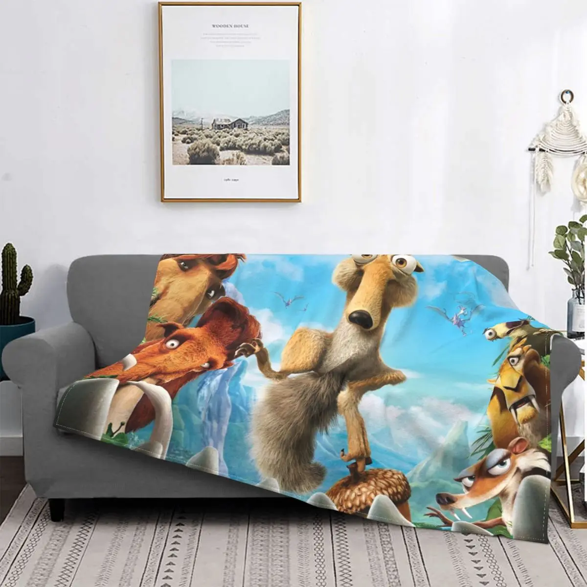 

Одеяла из анимационного фильма ледяного возраста Манфреда, коралловый флис, семейное постельное белье для спальни, диван, покрывало