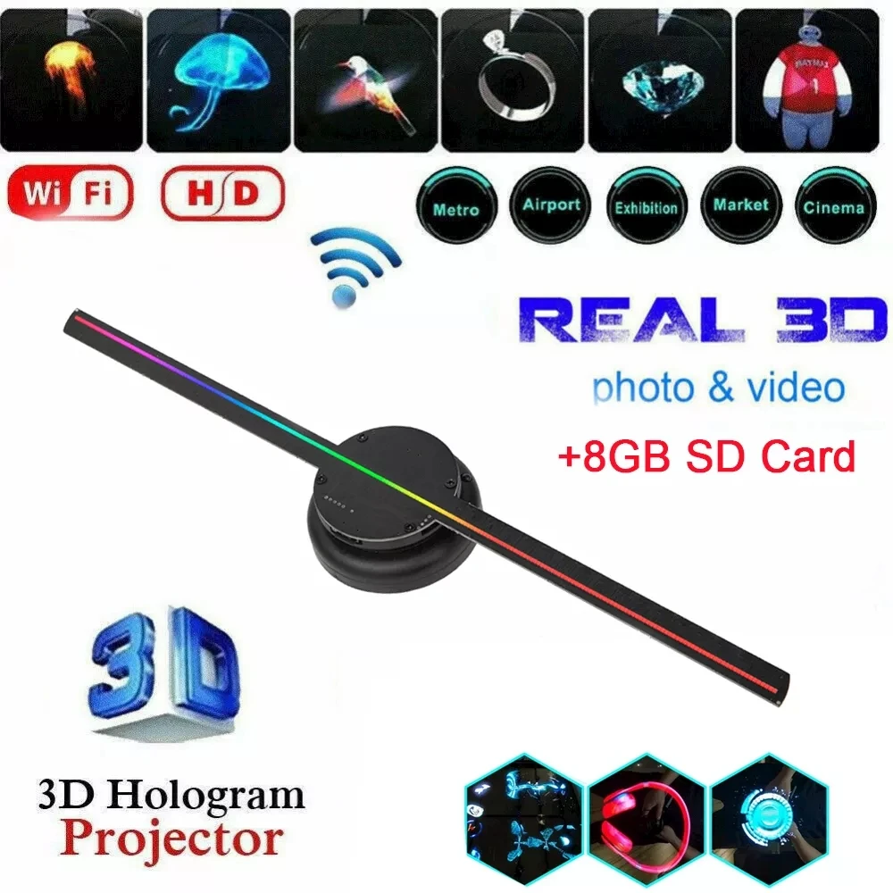 

Голографическая 3d-проекция с прозрачной крышкой, проекция с Wi-Fi и поддержкой мобильного приложения