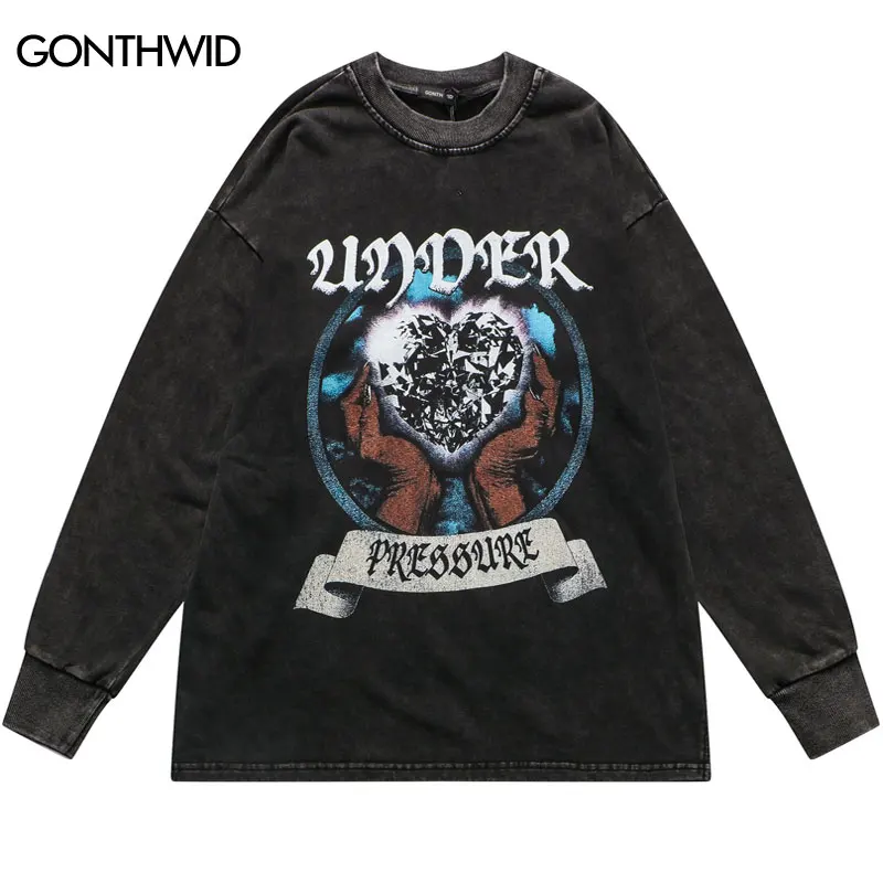 

Men Sweatshirt Hip Hop Vintage Graphic Letter Print Pullover Hoodie Streetwear 2022 Harajuku Retro Punk Gothic Casual Cotton Top
