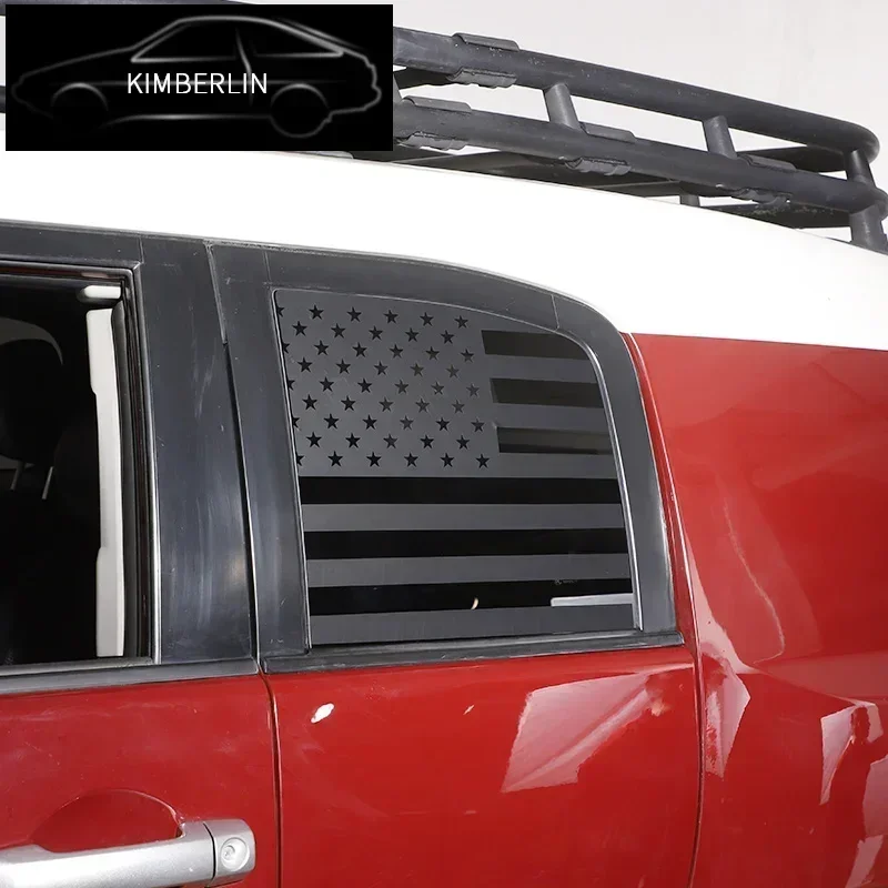 Наклейка на заднее боковое стекло для Toyota FJ Cruiser 07-21, черная, с американским флагом, внешняя наклейка на заднее боковое стекло. (art.: 3920db77d8bfb) - 3920db77d8bfb
