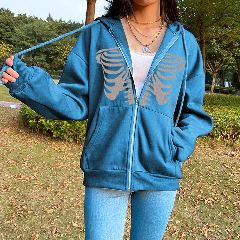 Женская толстовка с капюшоном на молнии в стиле хип-хоп