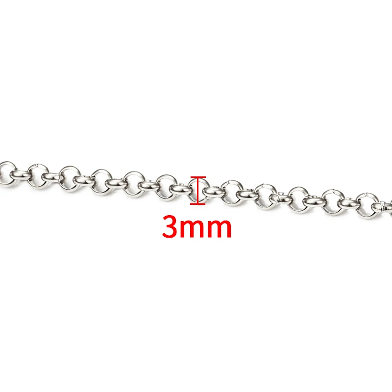 1Meters Width 3mm Stainless Steel Circular Chains Plated 18K Gold Jewelry Making Supplies Accessories DIY Cool Necklace Bracelet