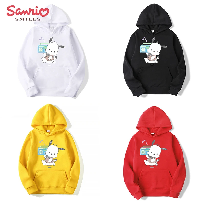 

New Kawaii Sanrios Men's Sweater Anime Cartoon Pochacco Spring and Autumn Sports Padded Casual Women's Hoodie Halloween Gift