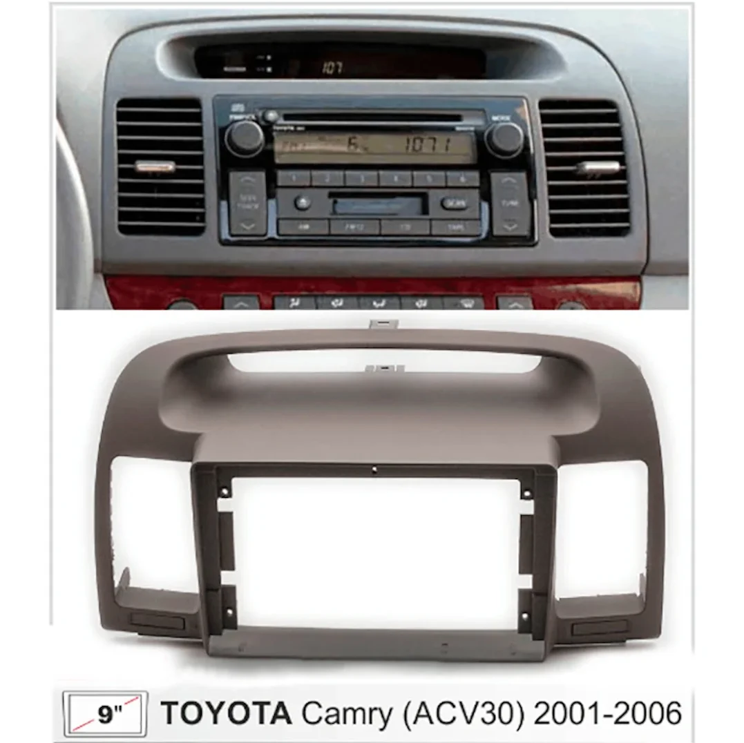 

9-дюймовая 2Din Автомобильная радиопанель, двойная Din CD DVD рамка для Toyota Camry 5 2001-2006