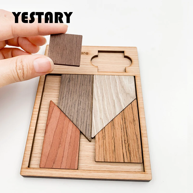 

Деревянная головоломка YESTARY, 5 шт., геометрические блоки, искусственная игра, головоломка для мозга, невозможные головоломки, игрушки для взрослых и детей, подарки
