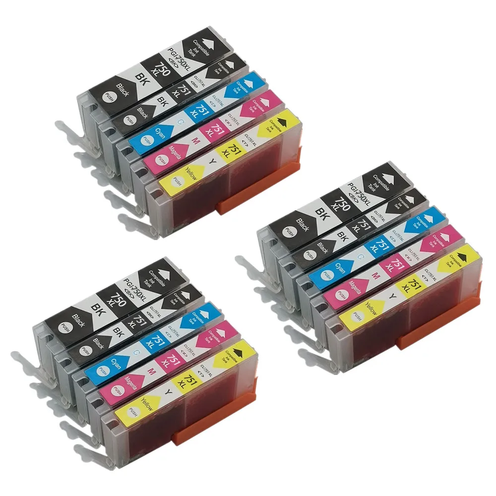

YC Compatible for Canon PGI-750 XL CLI-751 XL for PIXMA MG5470/MG6370/MG6470/MG7170/MX727/MX927/Ip7270/IX6770/MG5570/IX6870