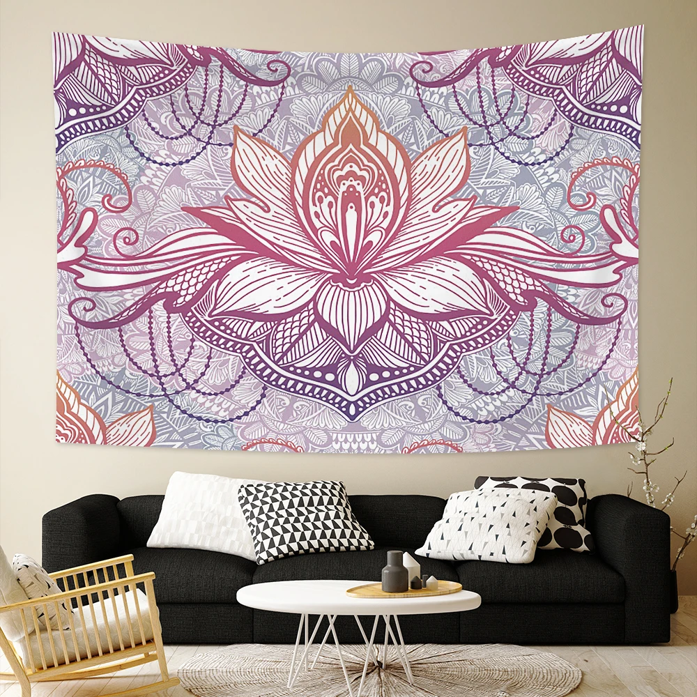 

Laeacco Indian Mandala Lotus Life Tree Tapestry Eye Totem Gossip Diagram Carpets Bohe Hippie Big Wall Cover Cloth Home Decor