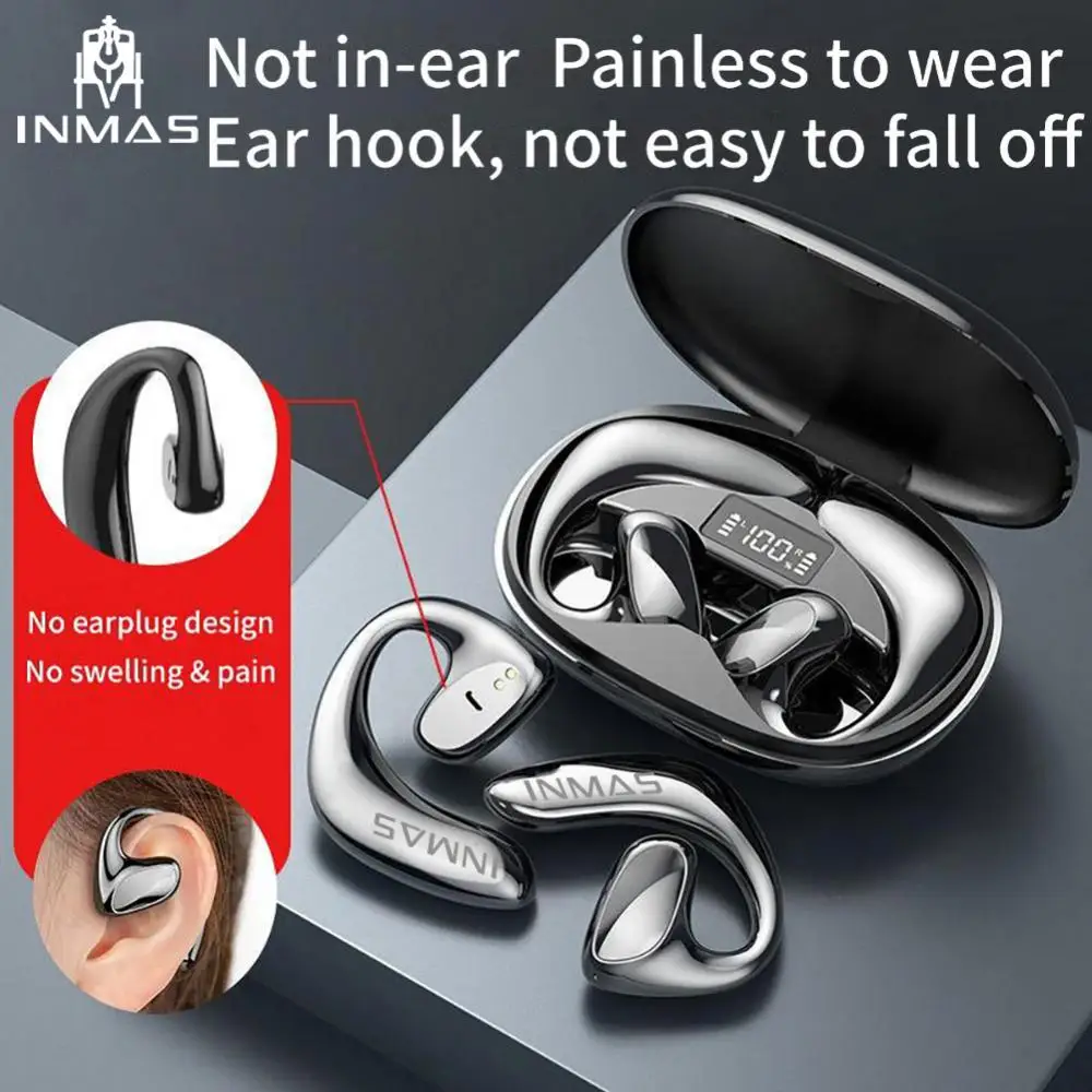 

Wireless Headset With Mic Air Conduction Headphones Waterproof With Charger Box Earphones Tws Earbuds Stereo