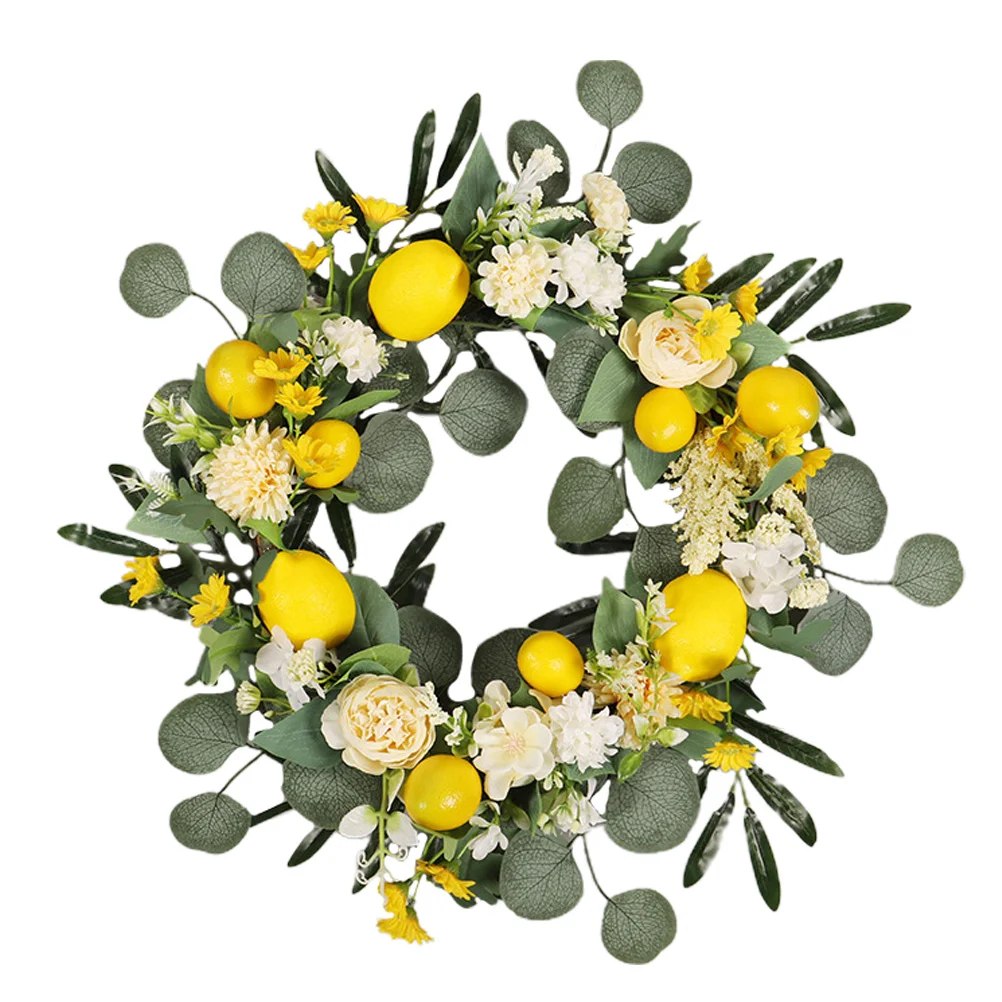 

The Sign Lemon Wreath Adornment Summer Decoration Simulation Welcome Door Festival Garland Front