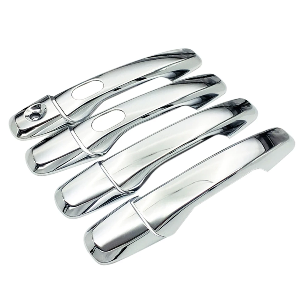 

8PCS ABS Silver Chrome Outer Side Door Handle Cover Trim with Smart Hole for Ford Explorer 2011-2018
