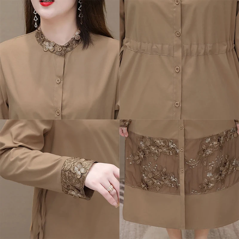 Женский Тонкий тренчкот с воротником-стойкой свободная однотонная ветровка