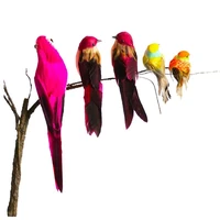 high simulation bird and sparrow clip foam feather bird pastoral courtyard american country decoration
