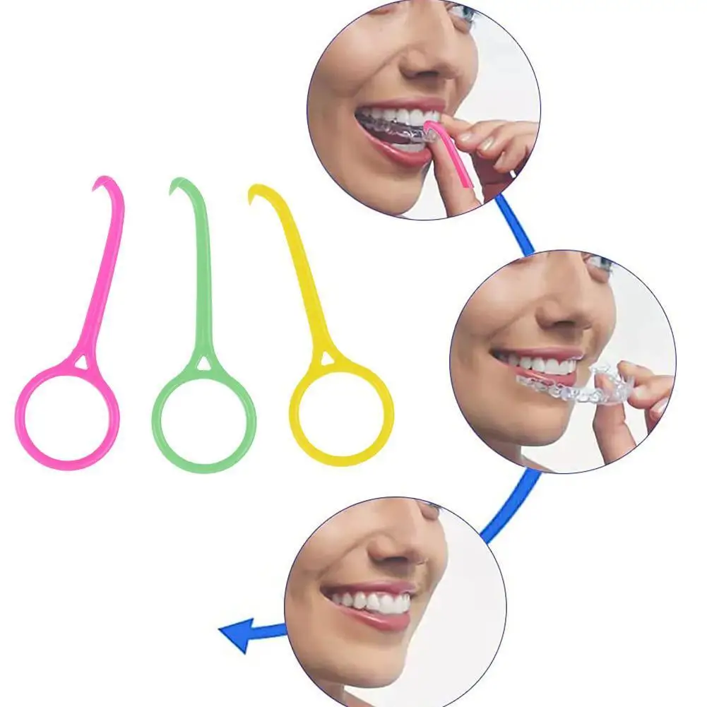 

3PCS Dental Removal Tool Plastic Hook Nice Orthodontic Aligner Remove Invisible Removable Braces Clear Aligner Care