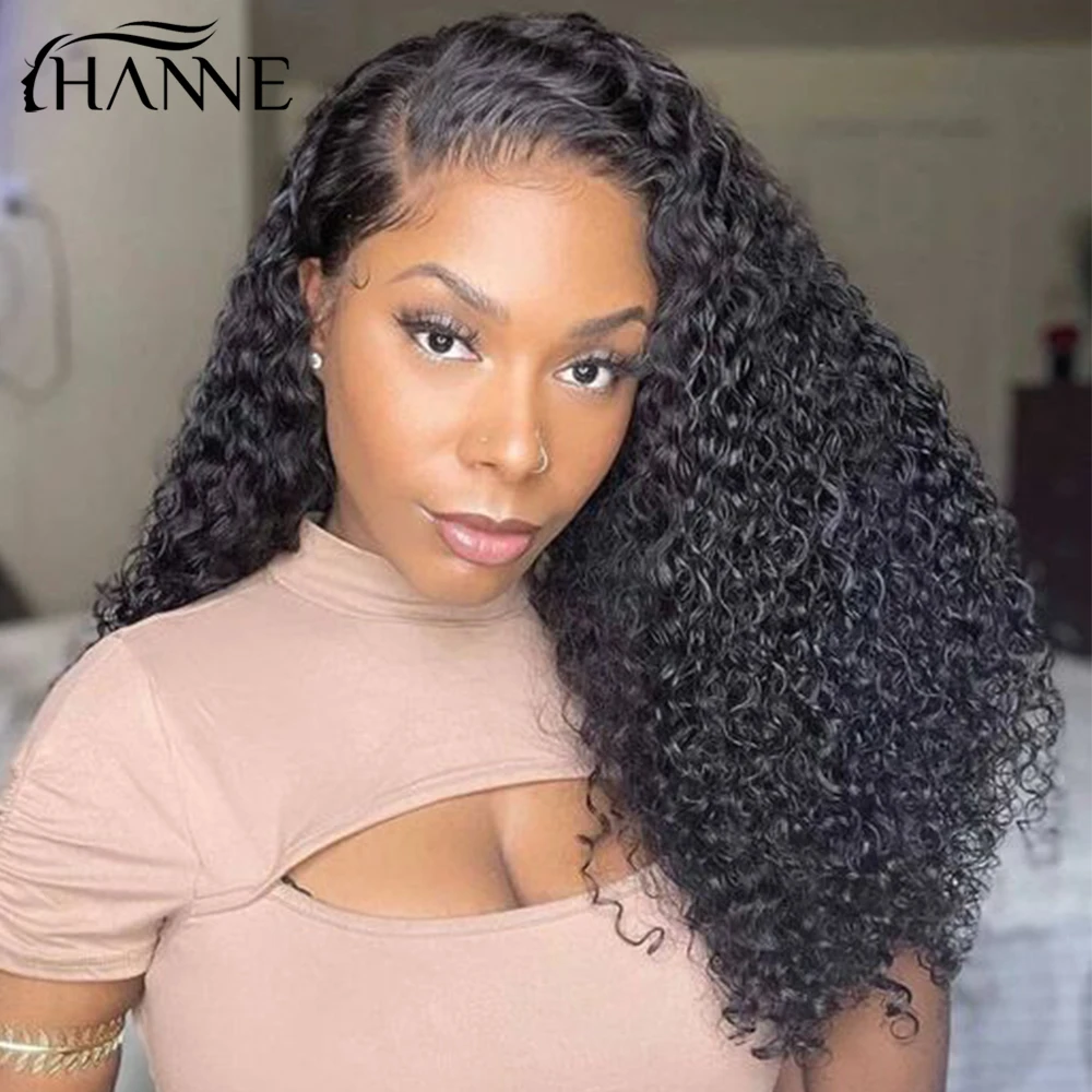 Hanne Lace Front Human Hair Wigs For Women 13x4 Curly Lace Frontal Human Hair Wigs Brazilian Hair Wig PrePlucked Deep Wave Wigs