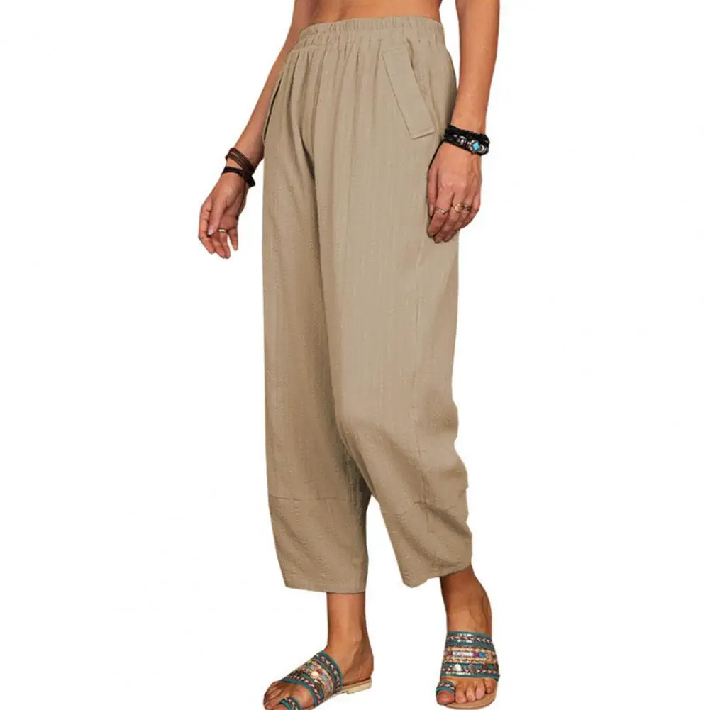 

Women Trousers Casual Deep Crotch Summer Pants All Match Pockets Harem pants