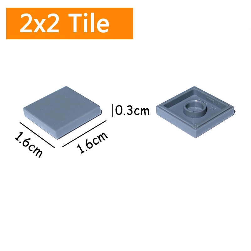 Размер 2x2 кирпичи, плоская плитка, гладкие 50 шт. 2*2, строительные блоки MOC, сборные частицы 3068, «сделай сам», развивающая креативная игрушка