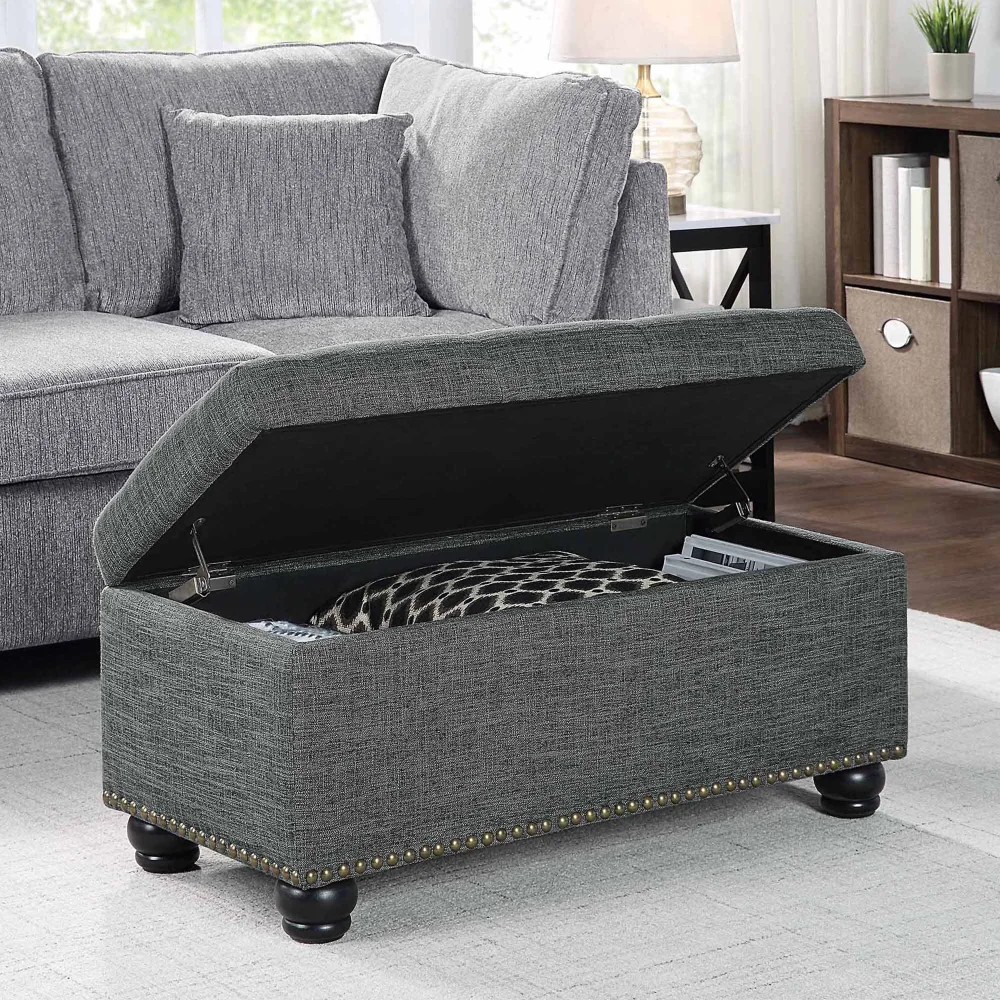 

Convenience Concepts Designs4Comfort 7th Avenue Storage Ottoman, Light Charcoal Gray Fabric