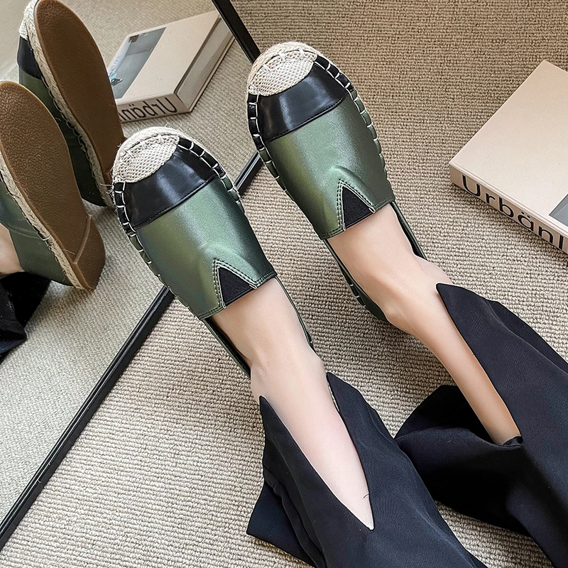 

Новинка 2022, женские туфли на плоской подошве, плетеные рыбацкие туфли из пеньковой веревки, женские лоферы на все сезоны, женская обувь