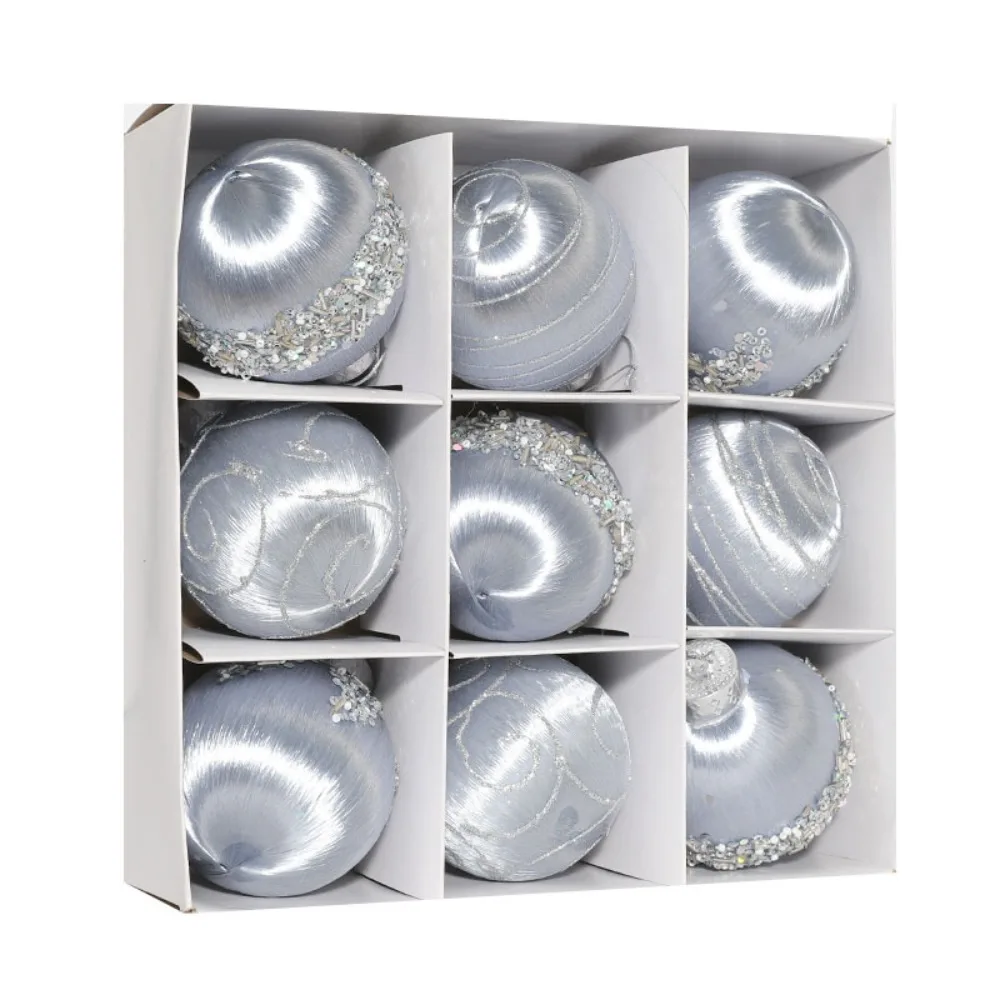 

Рождественские шары пластиковые 8 см, набор из 9 шт.