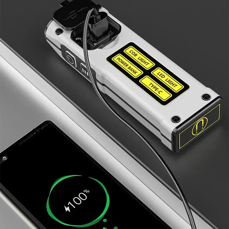 Водонепроницаемый Аварийный Фонарик С Магнитным Будильником Брелок SOS Внешний