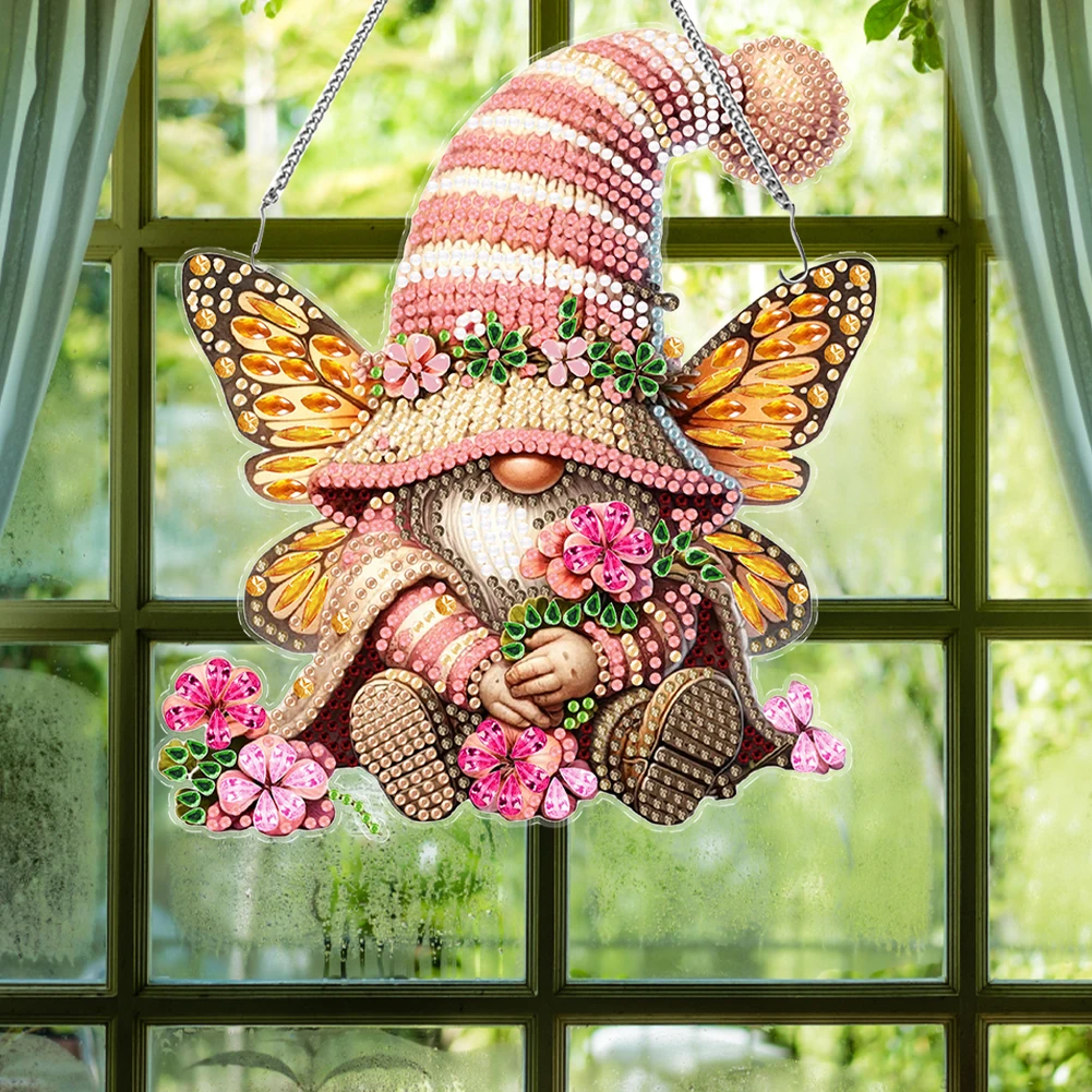 Акриловый цветок спельной формы гном алмазная живопись подвесные украшения