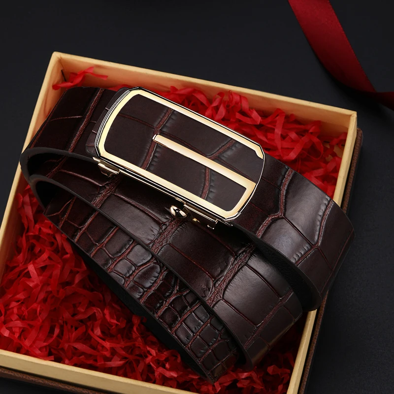 Fashion Casual Men's Leather Belt High Quality Famous Authentic Business G Luxury Brand Genuine Classic Exquisite Ceinture Homme