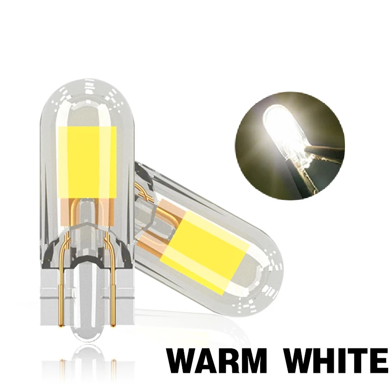 

2 шт. светодиодная лампа T10 W5W с сапфировым стеклом COB без привода, светодиодная клиновая лампа, купольная лампа