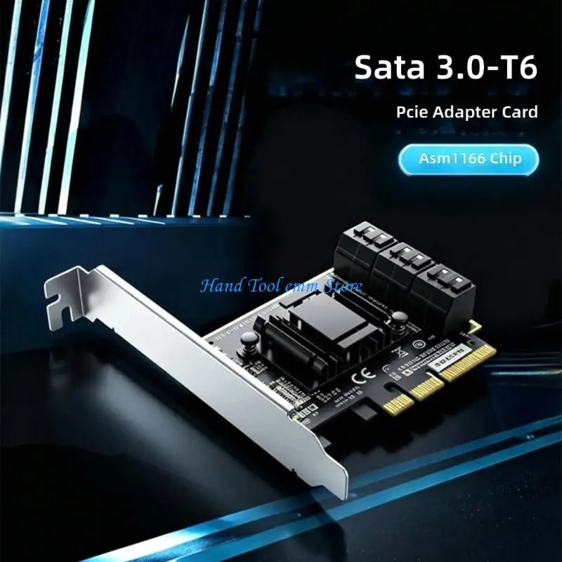 Фото H37F PCIE к 6-портовой карте расширения SATA3.0 с быстрой скоростью передачи 6 Гбит/с №2