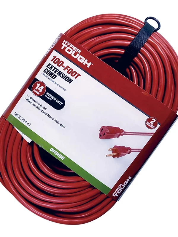 

14AWG 3 Prong Red for Indoor and Outdoor Use Extension Cord