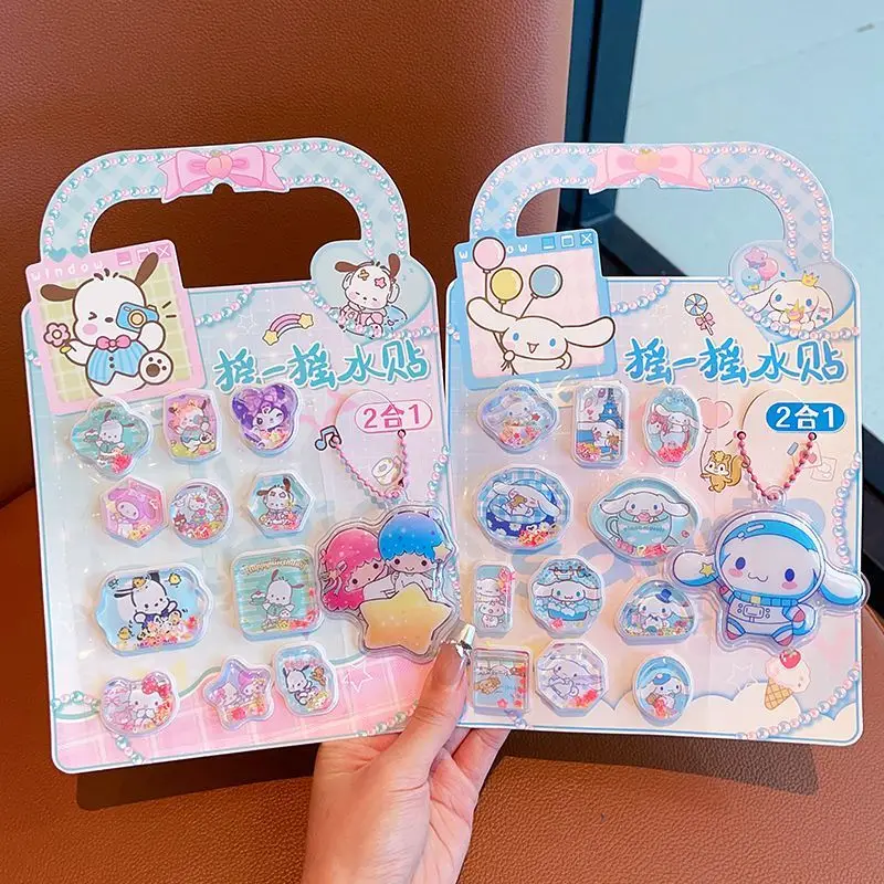 Sanrio Hello Kitty Kuromi My Melody встряхивающие зыбучие пески наклейки на воду детские