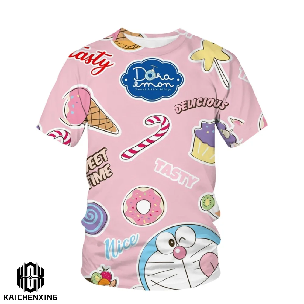 

Summer T-shirt Doraemon Katong Anime 3D Printed Street Clothing Children Boys Girls Fashion T-shirt Children's T-shirt Top