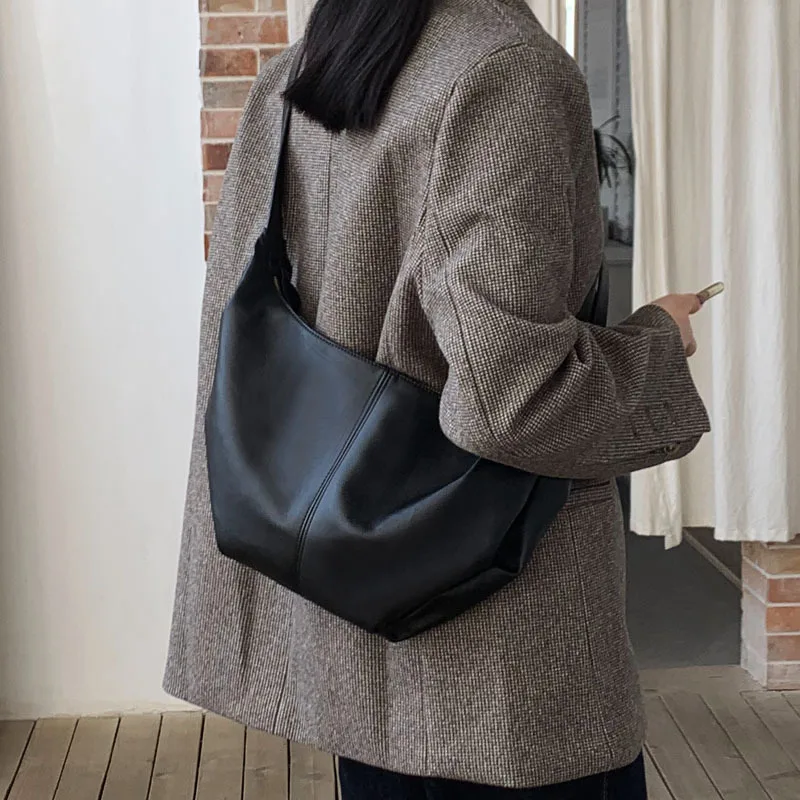 

Модная женская вместительная сумка-Кроссбоди, простой однотонный саквояж в виде пельменей, дорожная дамская сумочка-тоут