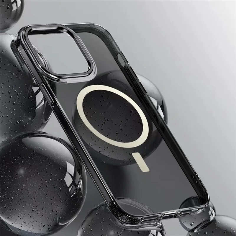 

Crystal Clear For iPhone 15 14 13 12 11Pro Protection Case Magnetic Magsafe Hard Phone Case For iPhone 12 13 14 Pro Max Cover