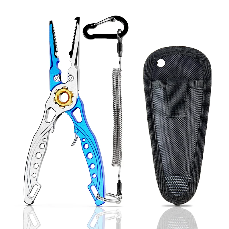 

T40 Aluminum Alloy Fishing Pliers Fish Gripper Set Multifunctional Hook Remover Split Ring Cutters Line Fishing Tools