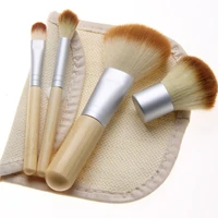 ronslore 4pcs bamboo makeup brushes cosmetic foundation brush make up brush face powder brush for makeup beauty tool with bag