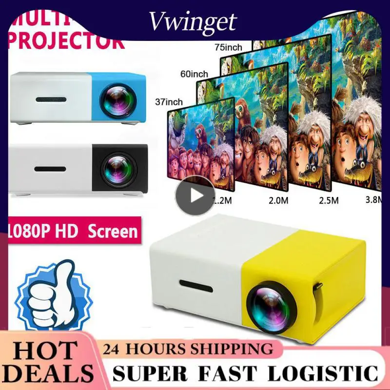 

1080p Home Media Player Cute Lightweight Set Top Box Multicompatible Portable Home Theater Yg300 Mini Projector Full Hd