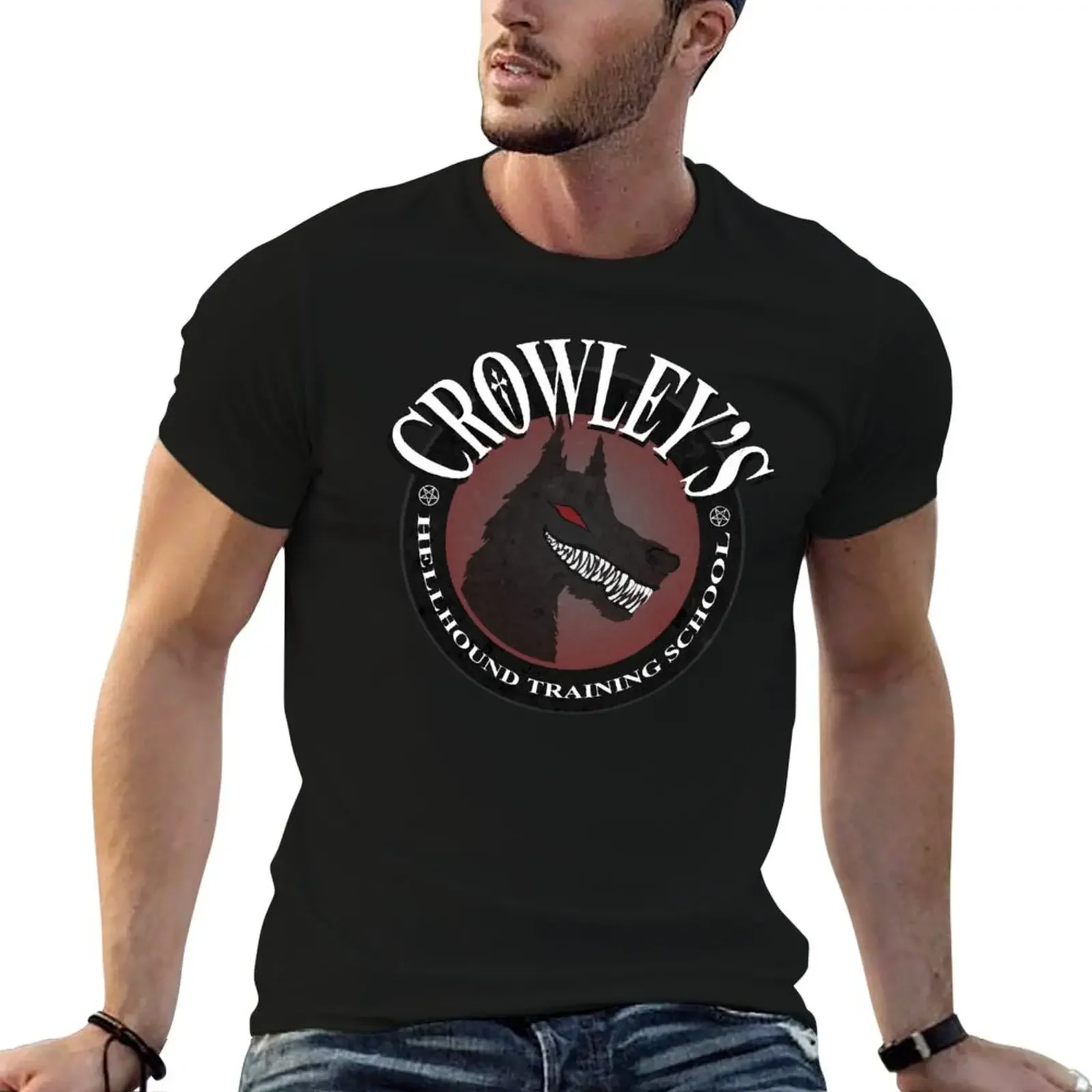 Футболка Crowley's Hellhound Training School белые винтажные футболки для мальчиков забавные