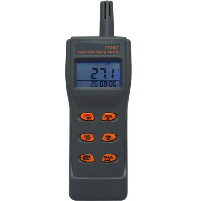 

AZ77597 AZ-77597 Dual Function Temperature And Humidity Combo CO2 And CO Gas Leak Detector With Multi-functions