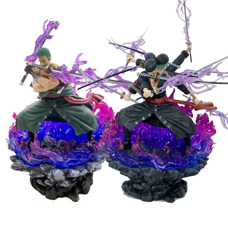 

42cm Anime One Piece Roronoa Zoro Wano Country Three Heads and Six Arms Nine Knives Flow Shura Action Figure PVC Model Gift Toys