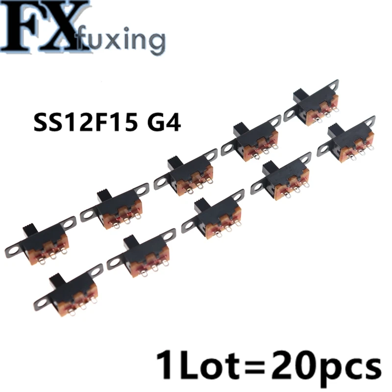 Переключатель SS12F15, SS12F15VG4, 3 контакта, 1P2T, ручка, высокая 4 мм, SS-12F15 DIP3, 10 шт.
