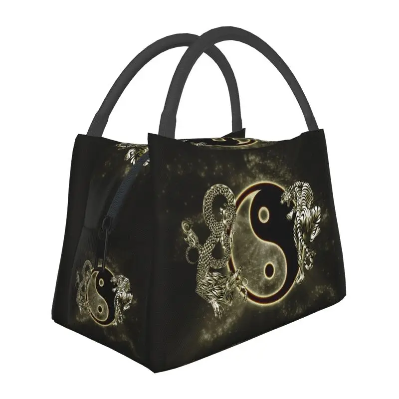 For Women Dragon And Tiger Tattoos Thermal Cooler Lunch Box Office Picnic Travel