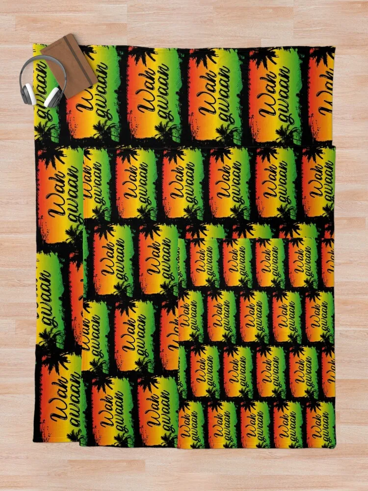 Wah Gwaan Ямайское одеяло с цитатой Hello Slang тонкие мягкие плюшевые клетчатые