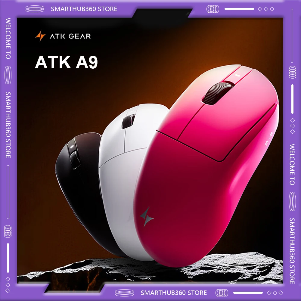 Новая легкая беспроводная трехрежимная мышь для киберспорта ATK A9 звездная