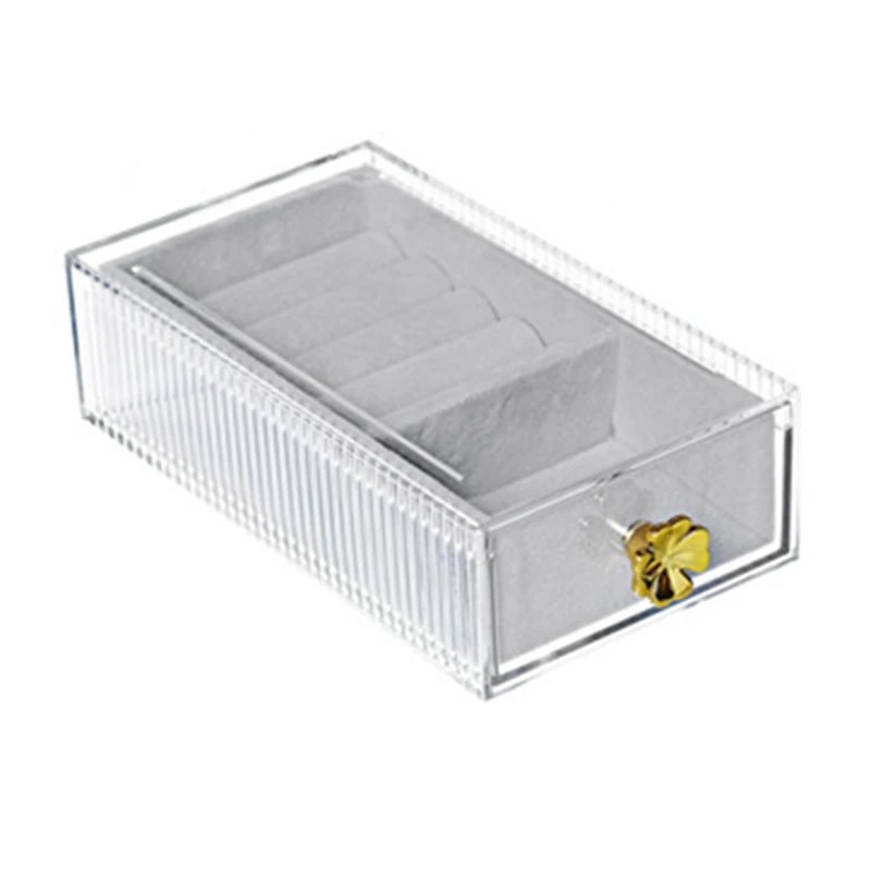 

1 Piece Jewelry Box Transparent Necklace Earrings Storage Box Multi-Grid European Style 19.5 X 10.3 X 5.3Cm